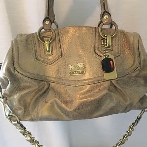 Coach champagne/gold satchel